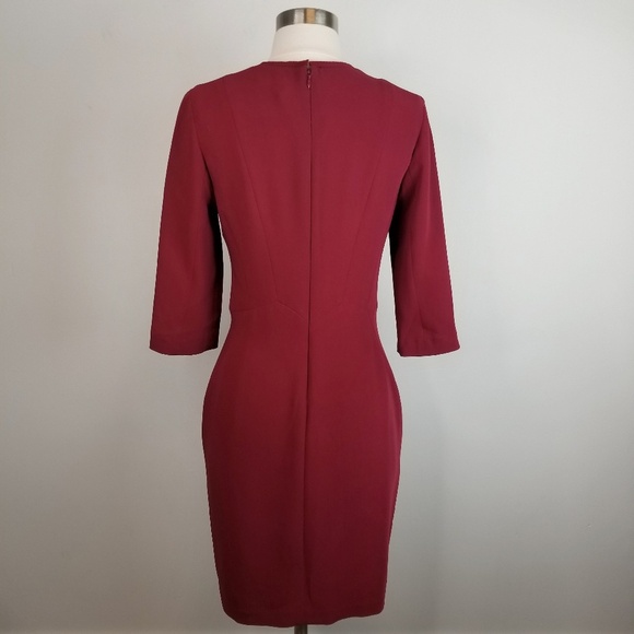 Rag and Bone Raj Dress Merlot Oxblood Formal Cocktail Sheath Dress Size 4 - Picture 4 of 9